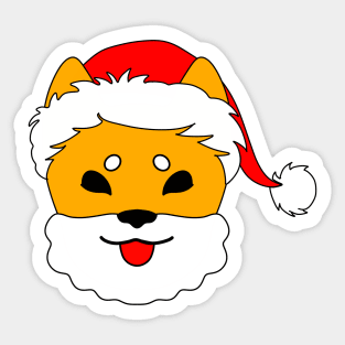 Shiba Inu Santa Sticker